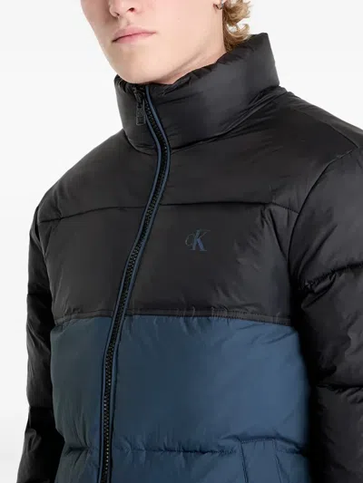 Calvin Klein Jeans Est.1978 Colour Block Puffer Jacket In Black