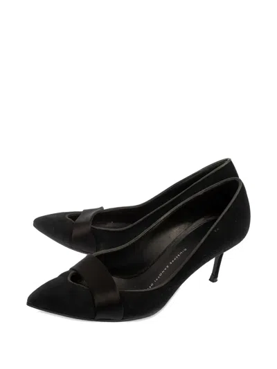 Pre-owned Giuseppe Zanotti Vintage Satin Pumps In Black
