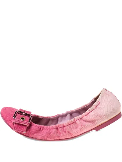 Pre-owned Louis Vuitton Denim Ballet Flats