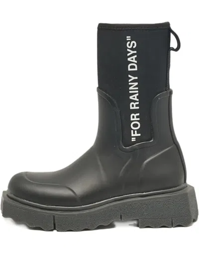 Pre-owned Off-white Sponge Rain Boots