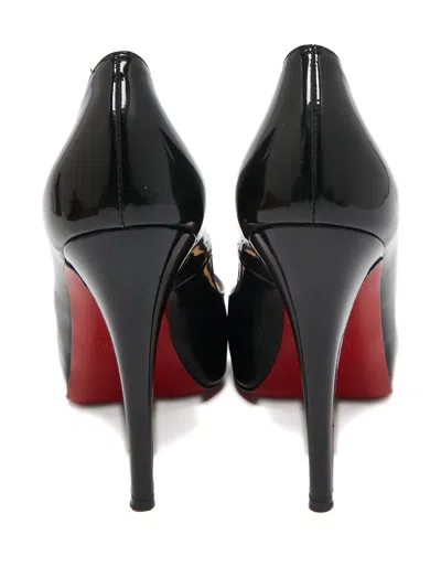 Pre-owned Christian Louboutin 115mm Very Privé Patent Leather Pumps In Black