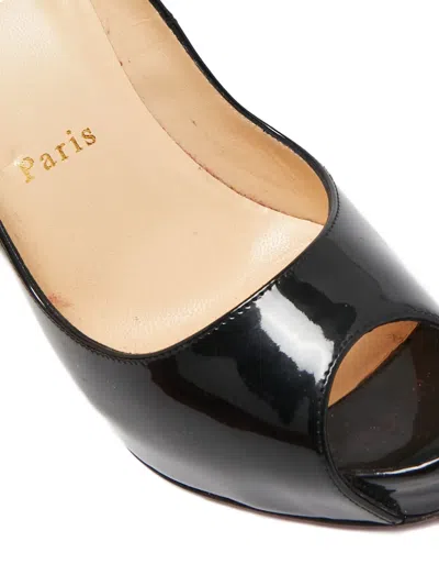 Pre-owned Christian Louboutin 115mm Very Privé Patent Leather Pumps In Black