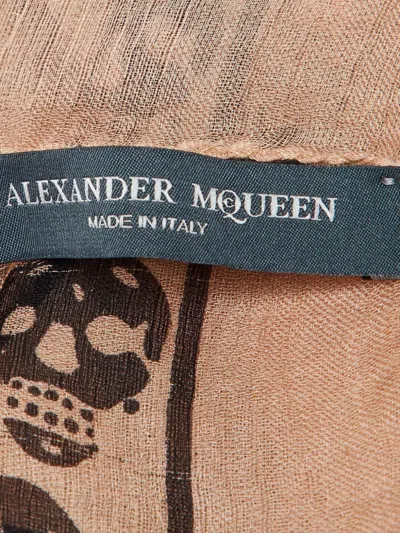 Pre-owned Alexander Mcqueen Skull-print Silk Scarf