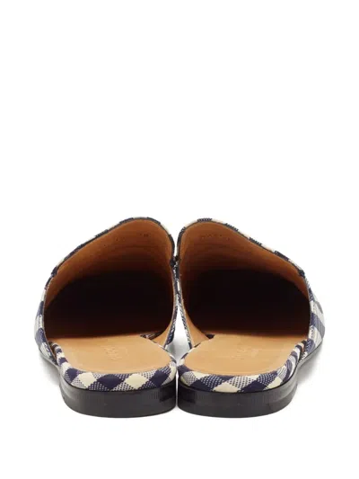 Pre-owned Gucci 2024 Gingham Horsebit Mules In Black