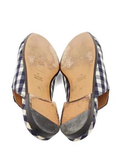 Pre-owned Gucci 2024 Gingham Horsebit Mules In Black