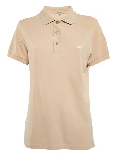 Pre-owned Burberry 2024 Logo-embroidered Polo Shirt In Neutral