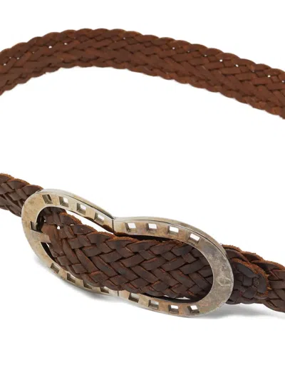 Pre-owned Aigner Vintage  Braided Leather Belt