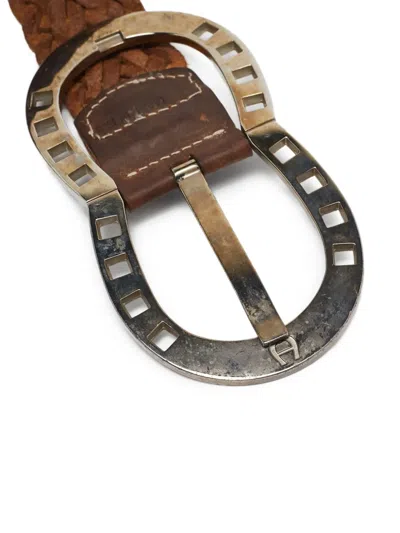 Pre-owned Aigner Vintage  Braided Leather Belt