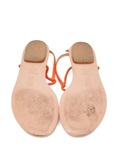 Pre-owned Aquazzura  Starfish Suede-strap Sandals In Orange