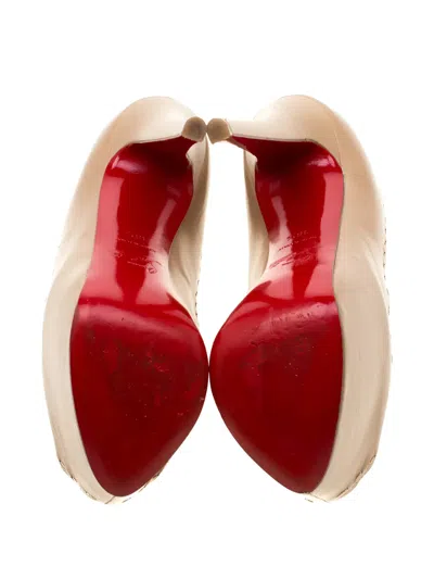 Pre-owned Christian Louboutin 135 Mm Zoulou Platform Peep-toe Sandals