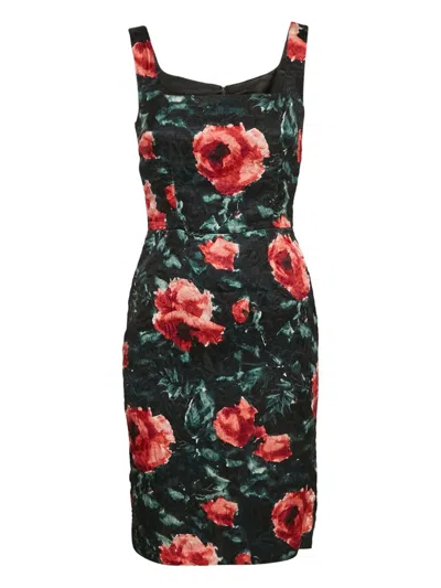 Pre-owned Dolce & Gabbana 2024 Floral-print Silk Dress (set Of Two)