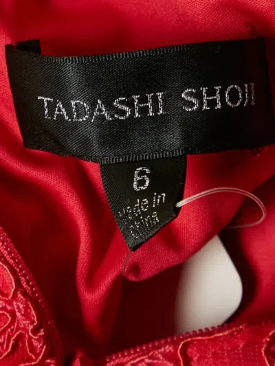 Pre-owned Tadashi Shoji Lace Tiered Maxi Dress In Red