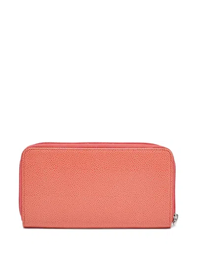 Pre-owned Chanel Cc-embossed Wallet In Orange