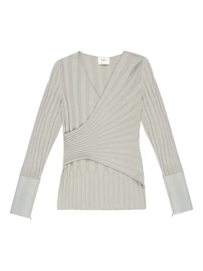 Bally Ribbed-knit Sweater In Gray