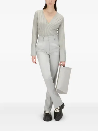 Bally Ribbed-knit Sweater In Gray