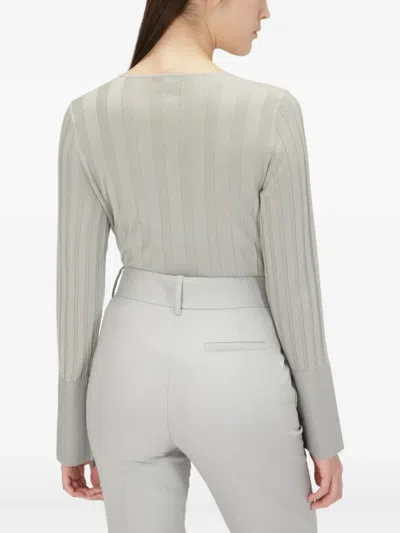 Bally Ribbed-knit Sweater In Gray