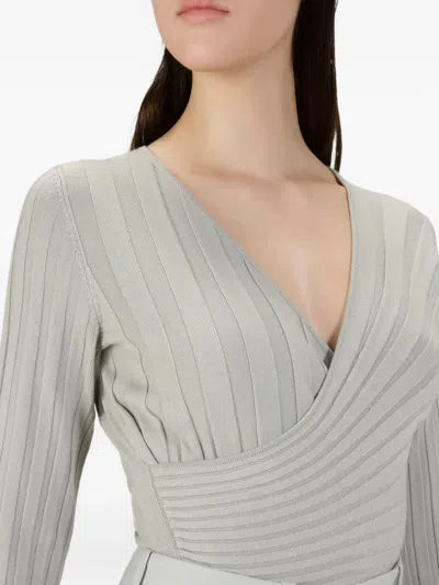 Bally Ribbed-knit Sweater In Gray