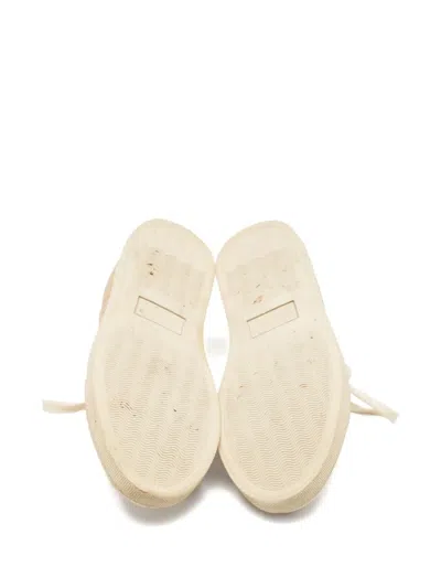 Pre-owned Charlotte Olympia  Quilted Satin Sneakers In Neutral