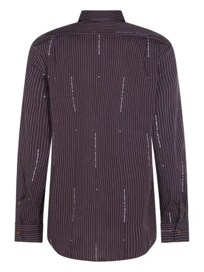 Vivienne Westwood Striped Pattern Button-down Collar Long Sleeves Shirt In Purple