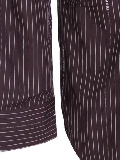 Vivienne Westwood Striped Pattern Button-down Collar Long Sleeves Shirt In Purple