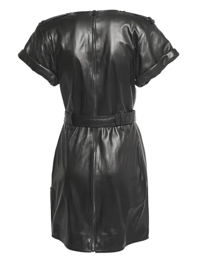 Pre-owned Tom Ford Leather Midi Dress In Black