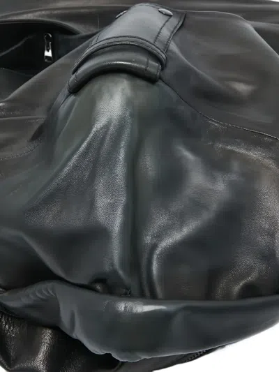 Pre-owned Tom Ford Leather Midi Dress In Black