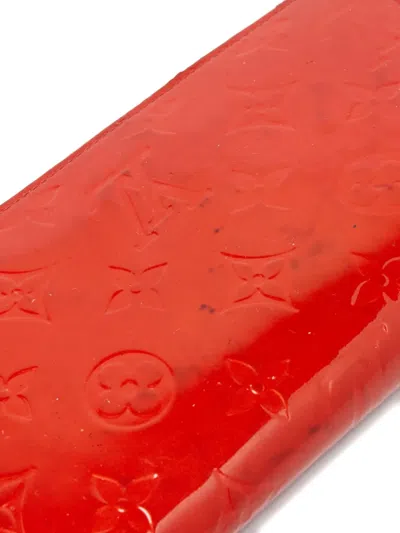 Pre-owned Louis Vuitton Zippy Monogram Vernis Wallet In Red