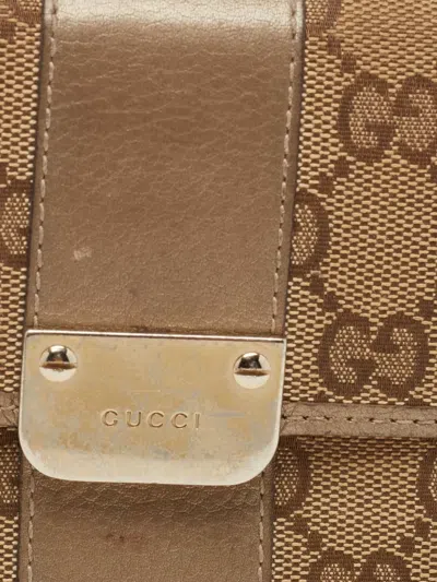 Pre-owned Gucci Gg Pattern Wallet In Neutral
