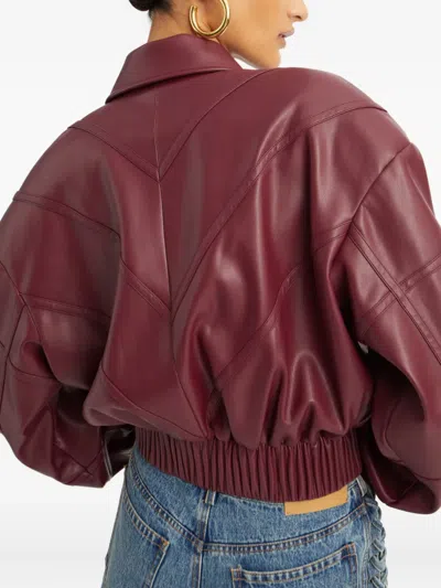 Rotate Birger Christensen Burgundy Polyester Bomber Jacket