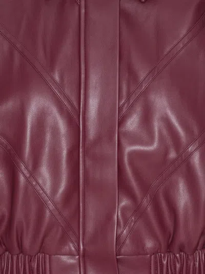 Rotate Birger Christensen Burgundy Polyester Bomber Jacket
