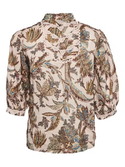 Pre-owned Alemais  Printed Lace Trim Shirt
