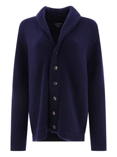 Begg X Co Ribbed Shawl-collar Cardigan In Blue