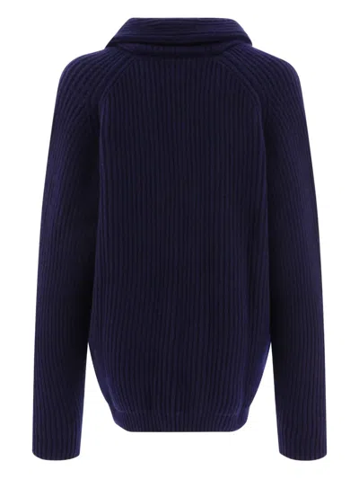 Begg X Co Ribbed Shawl-collar Cardigan In Blue