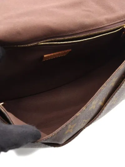 Pre-owned Louis Vuitton 2011 Menilmontant Pm Shoulder Bag In Brown
