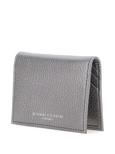 Gianni Chiarini Textured-leather Bi-fold Cardholder In Gold