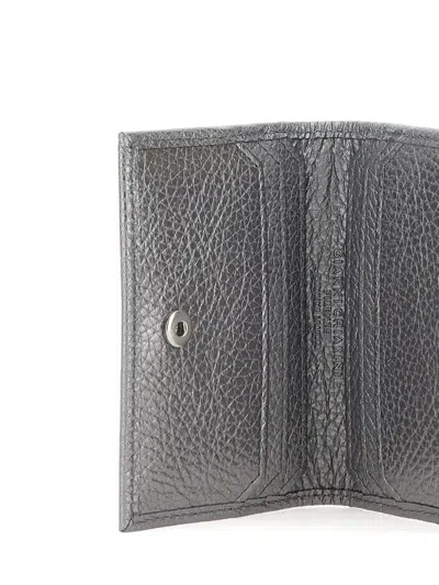 Gianni Chiarini Textured-leather Bi-fold Cardholder In Gold