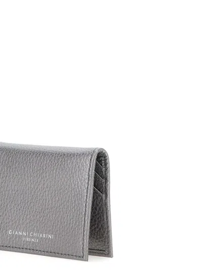 Gianni Chiarini Textured-leather Bi-fold Cardholder In Gold