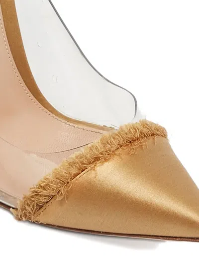 Pre-owned Gianvito Rossi 2024 110mm Satin Fringe Pumps In Yellow