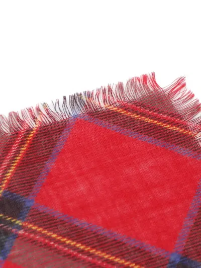 Pre-owned Chanel 1986-1988 Cc Plaid-check Scarf