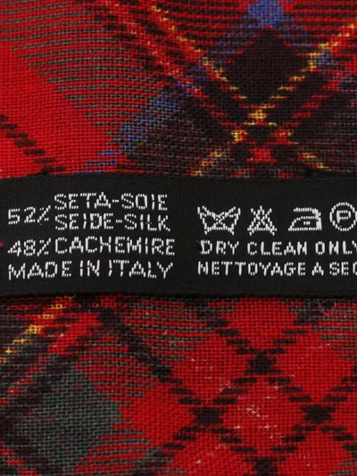 Pre-owned Chanel 1986-1988 Cc Plaid-check Scarf
