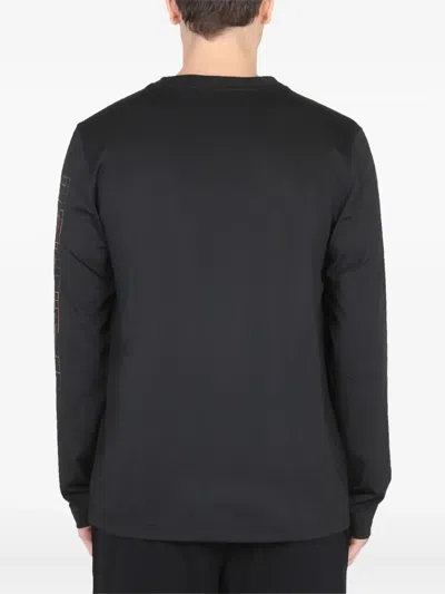 Hugo Boss Logo-print Long-sleeve T-shirt In Black