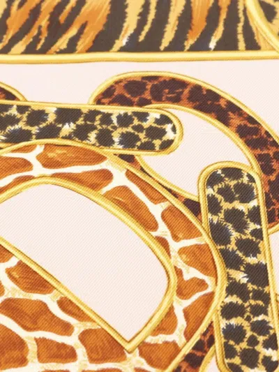 Pre-owned Gucci 2010s Horsebit Animal-print Silk Scarf