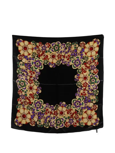 Pre-owned Chanel 1986-1988 Floral-pattern Silk Scarf
