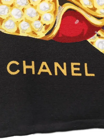 Pre-owned Chanel 1986-1988 Floral-pattern Silk Scarf