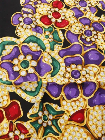 Pre-owned Chanel 1986-1988 Floral-pattern Silk Scarf