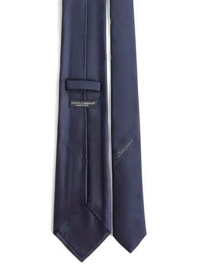 Dolce & Gabbana Pointed-tip Silk Tie In Black