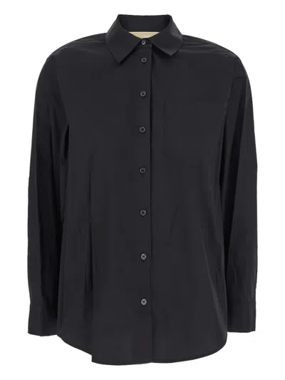 Michael Michael Kors Button-down Pocket Shirt In Black