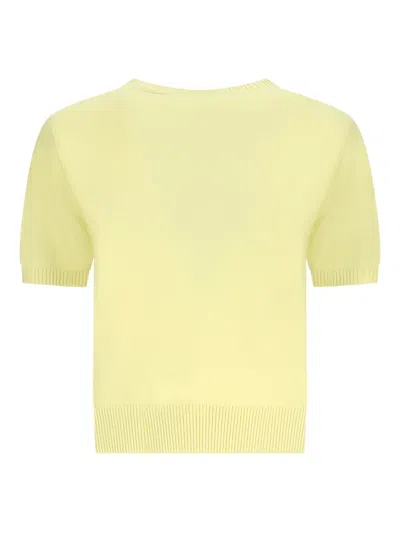 Canessa Short-sleeve Knitted Top In Yellow
