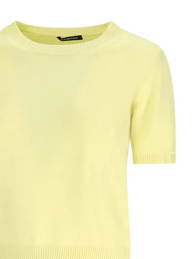 Canessa Short-sleeve Knitted Top In Yellow