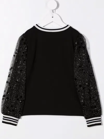 Simonetta Maglia Con Maniche In Tulle In Black